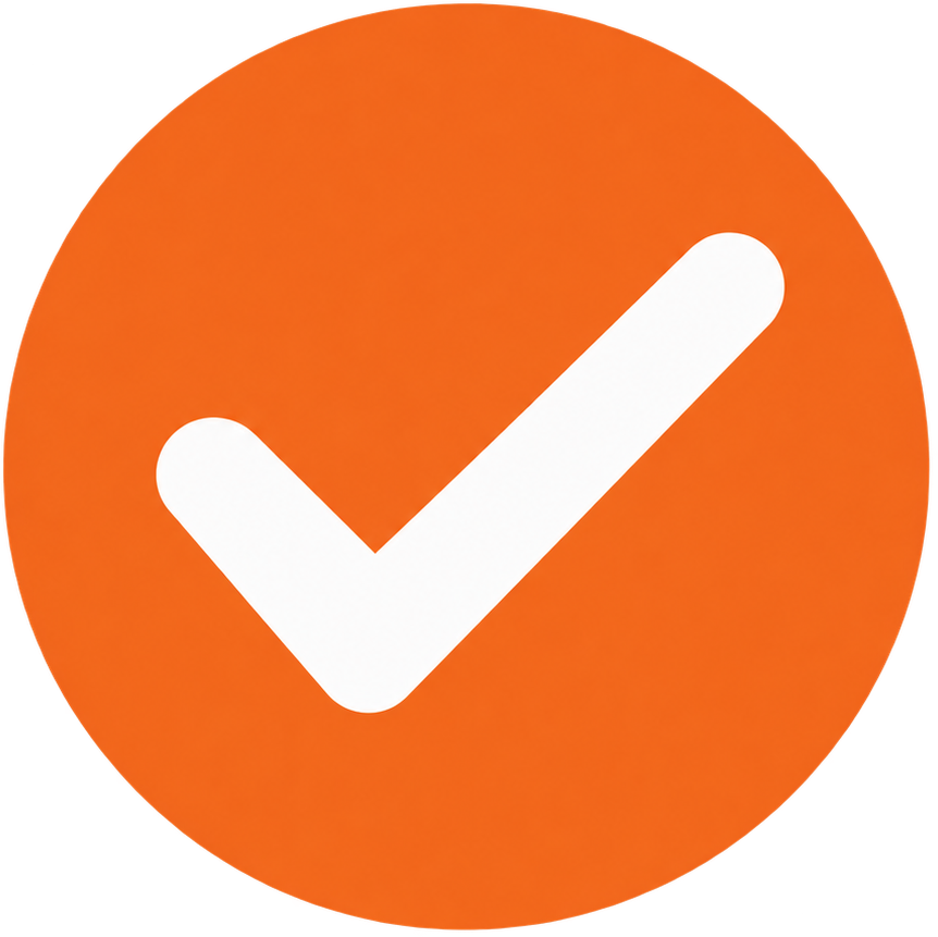 orange checkmark